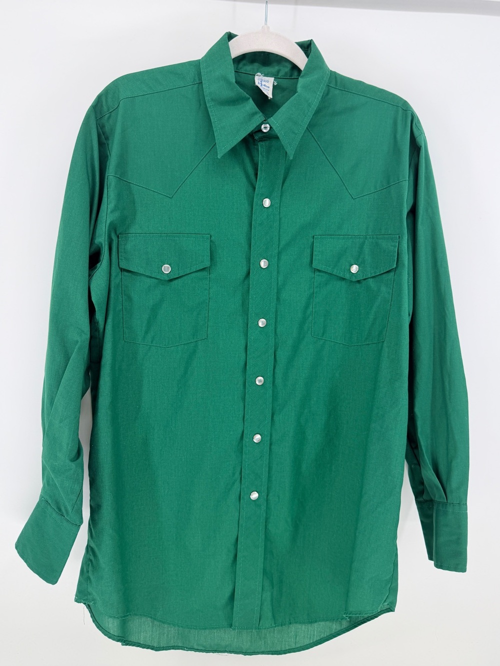 Vintage Malco Modes Green Pearl Snap Western Shirt Men’s L 16/35 USA